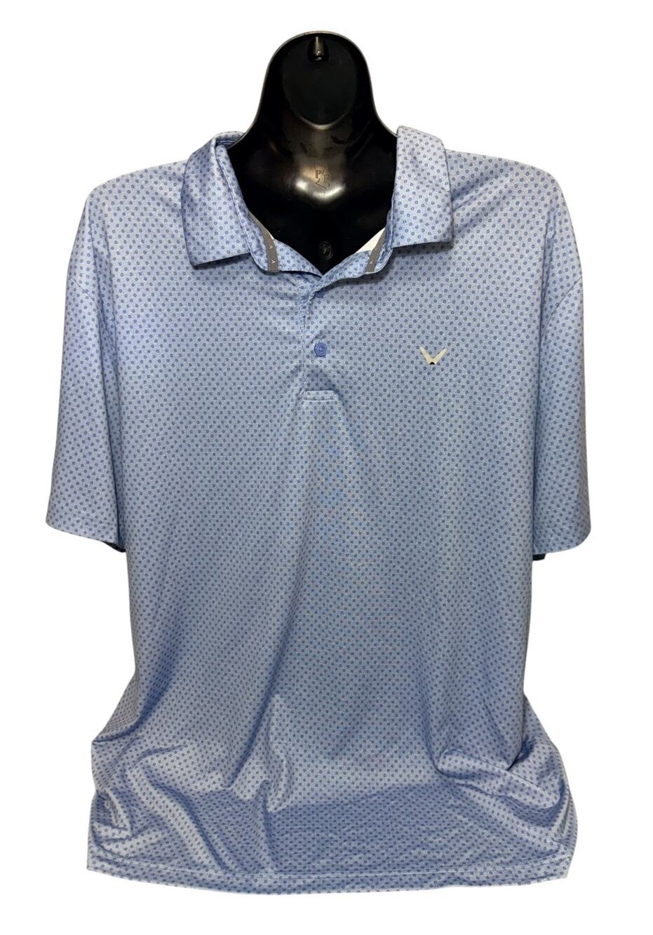 Callaway Opti-Dri Men's XL Blue Geometric Polo Shirt